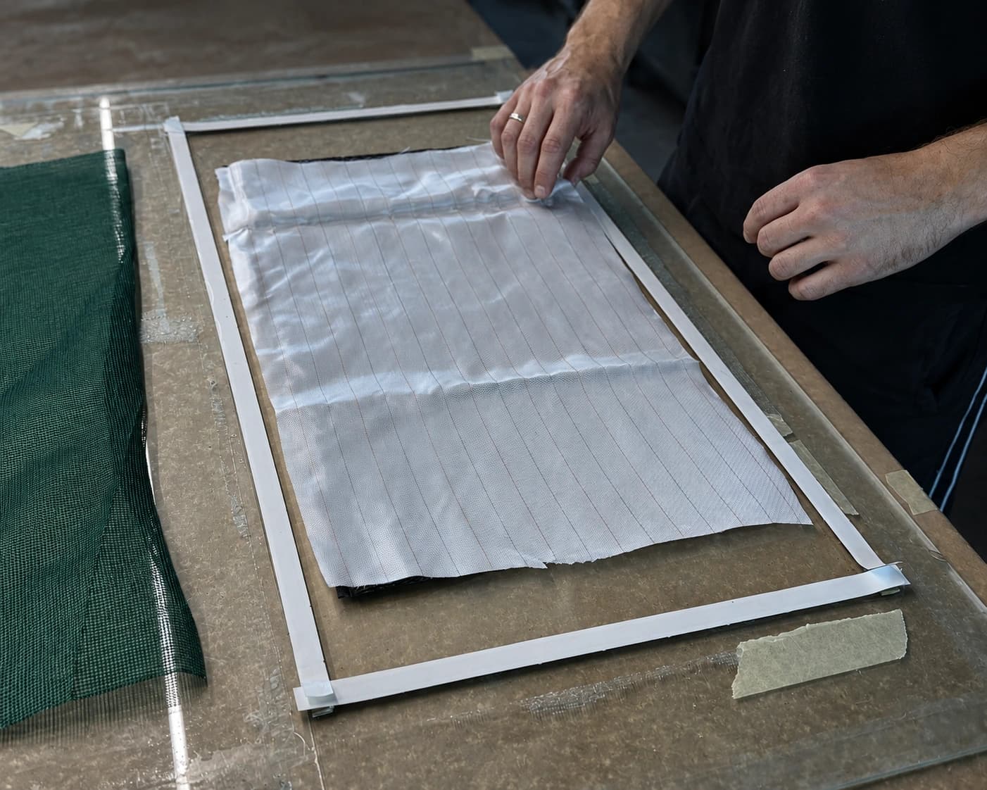 Manual placement of laminate process layers